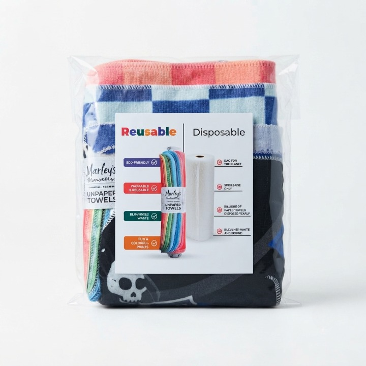 Pack of 6 - Kitchen Reusable UNpaper Towels