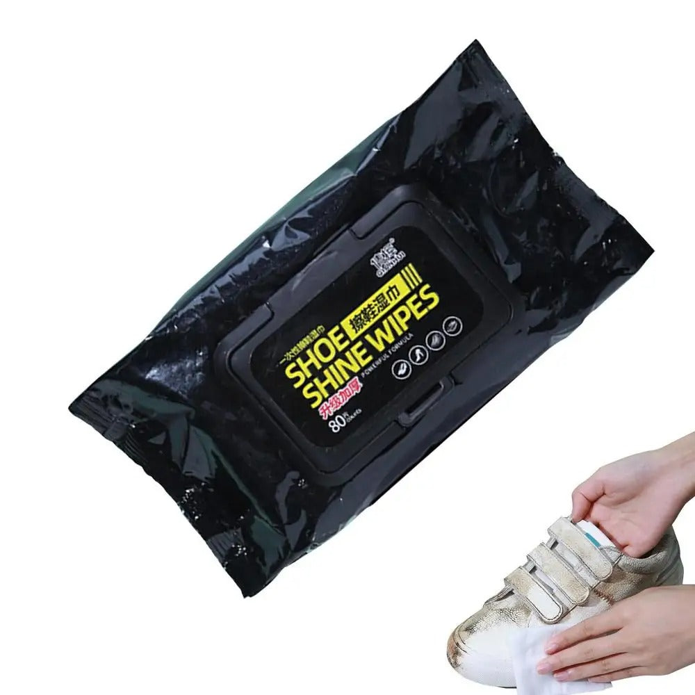 Shoe Wipes | 80 Pcs Instant Cleaner | Quick Dirt & Stain Removal | Shoe Cleaning Kit