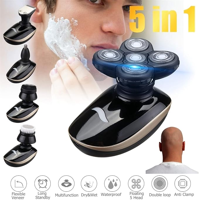 XIANGYUE 5 In 1 4D Rechargeable Shaver For Wet And Dry Electric Shaver