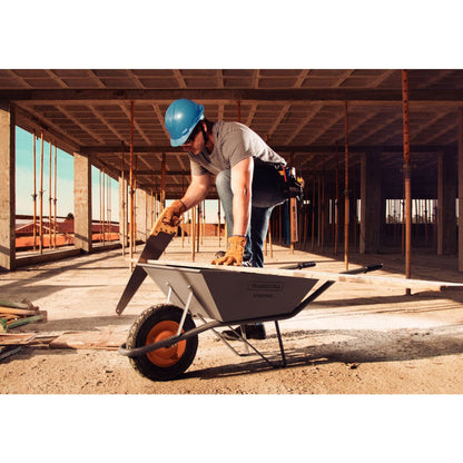 Tramontina Since 1911 Made In Brazil Tramontina'S Wheelbarrow Extraforte With Gray Metal Heavy-Duty Bucket 65 L, Metallic Handle And Pneumatic Tire