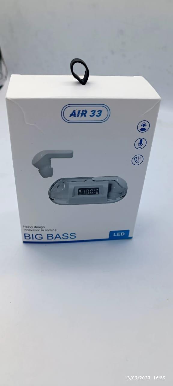 سماعات أذن لاسلكية كريستال - شفاف إير 33